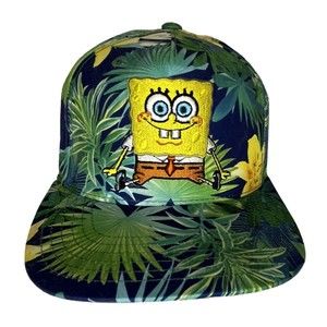 Sponge Bob SquarePants Tropical Hat SnapBack Nickelodeon Embroidered Sponge Bob